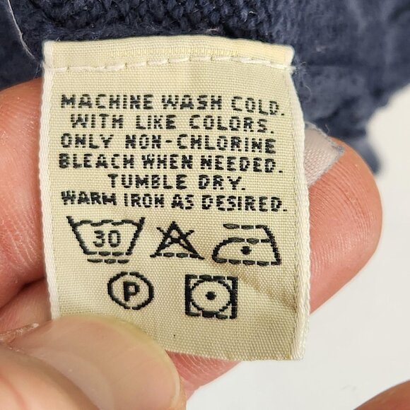 Eddie Bauer Sweater Womens Large Blue Cotton Crew Neck Vintage Knit Pullover - Picture 7 of 11